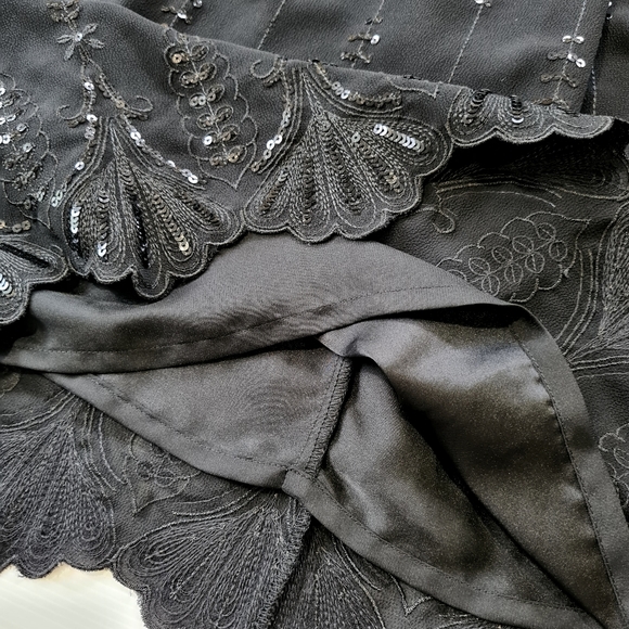 Review Black Sequined Embroidered Artdeco Dress Size AU 10 Excellent Condition - Picture 5 of 8